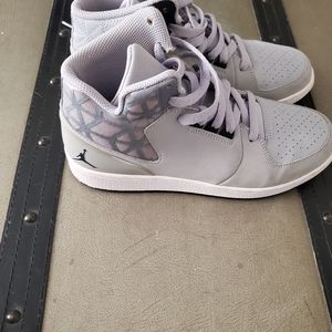 Gray and White Air Jordan 7 Youth
